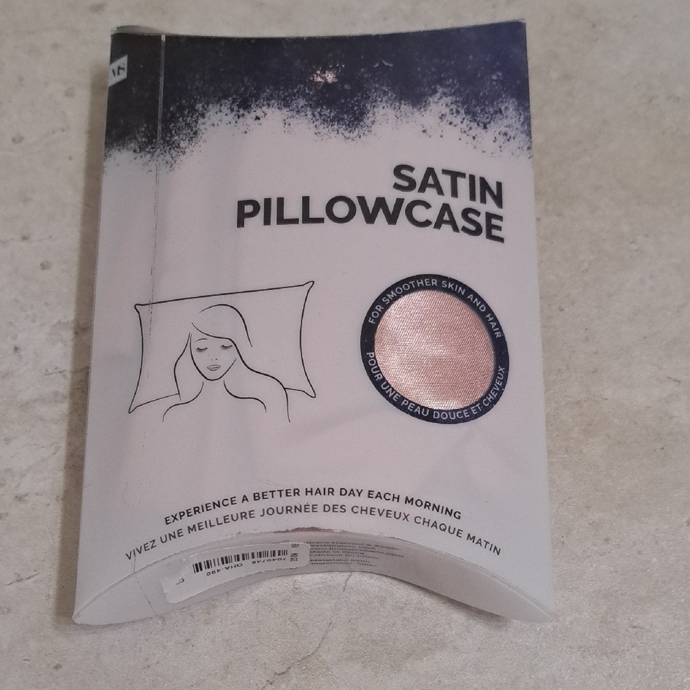 Satin Pillowcase (Standard Size) in Peach, NEW, But Box Opened For Photo